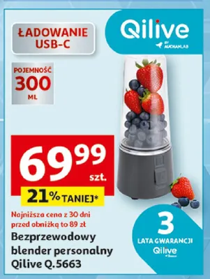 Bezprzewodowy blender personalny Qilive Q.5663 300ml promocja w Auchan