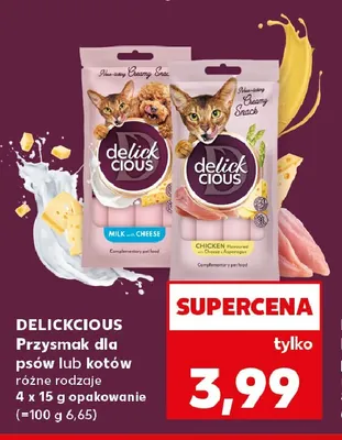 Przysmak dla psów lub kotów Delickcious 4-pak promocja w Kaufland