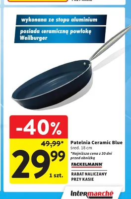 Patelnia Ceramic Blue Fackelmann śr. 18 cm promocja w Intermarche