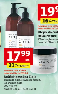 Baltic Home Spa Ziaja serum do ciała, oliwka do masażu lub mus do ciała promocja w Auchan