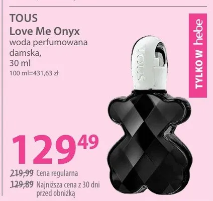 Woda perfumowana damska Love Me Onyx promocja w Hebe
