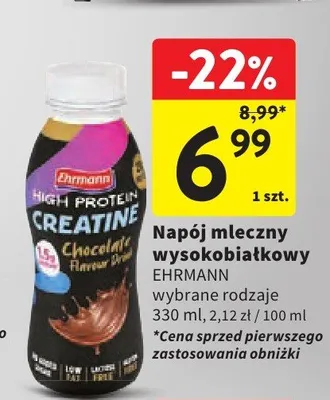 Napój mleczny wysokobiałkowy Ehrmann o smaku czekoladowym promocja w Intermarche