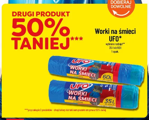Worki na śmieci z taśmą UFO 60 l promocja w POLOmarket