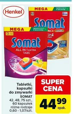 Tabletki do zmywania All in 1 Extra Tabs promocja w Carrefour