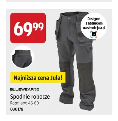 Spodnie robocze Bluewear promocja w Jula