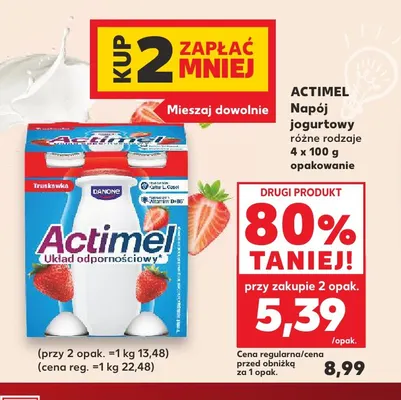 Napój jogurtowy Actimel 4-pak 100 g promocja w Kaufland
