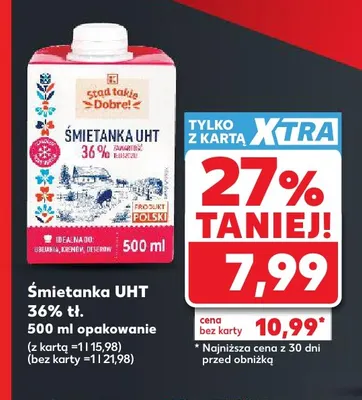 Śmietanka UHT Stąd takie Dobre! 36% promocja w Kaufland