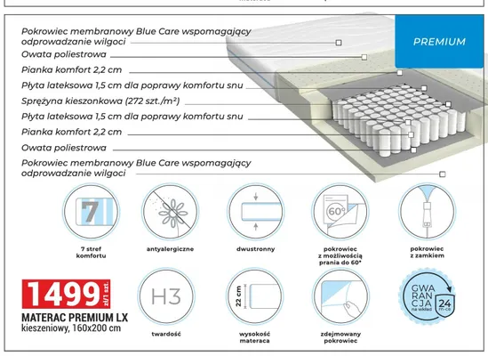 Materac Premium LX promocja w Merkury Market