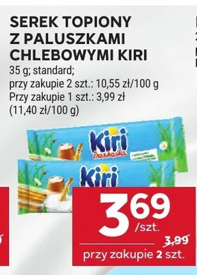Serek topiony z paluszkami chlebowymi Kiri standard promocja w Stokrotka