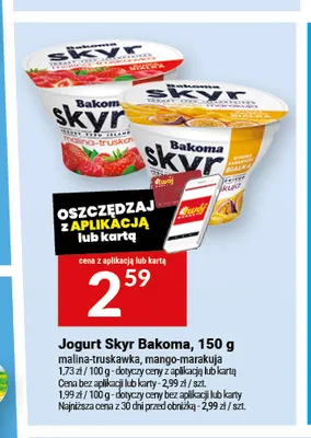 Jogurt Skyr mango-marakuja Bakoma promocja w Twój Market