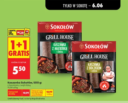 Kaszanka Sokołów z boczkiem promocja w Biedronka