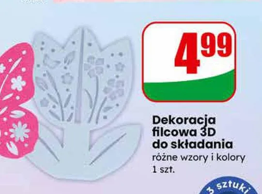Dekoracja filcowa 3D do składania różne wzory i kolory promocja w Dino