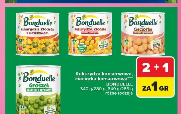 Kukurydza konserwowa Bonduelle Złocista promocja w Carrefour