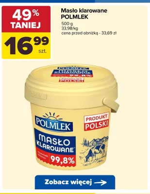 Masło klarowane Polmlek promocja w Carrefour