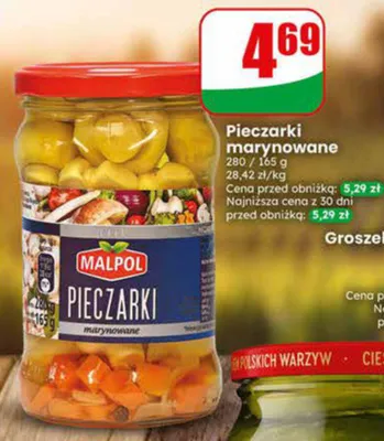 Pieczarki marynowane Malpol promocja w Dino