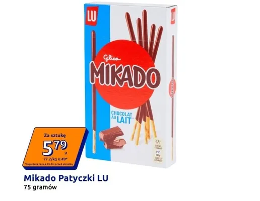 Patyczki Mikado LU czekoladowe promocja w Action