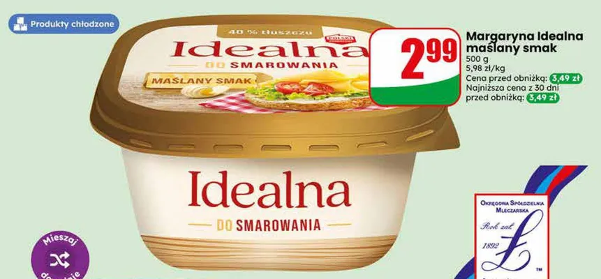 Margaryna Idealna maślany smak promocja w Dino