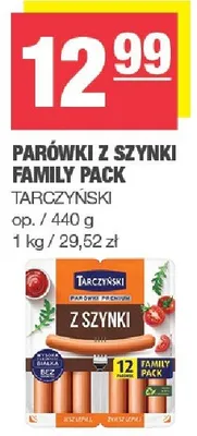 Parówki z szynki family pack promocja w SPAR