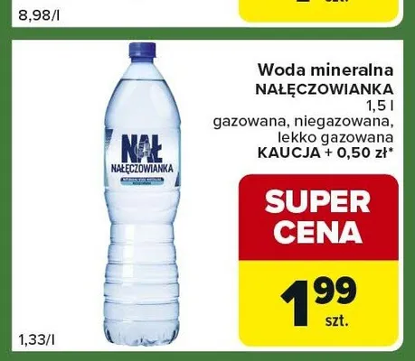 Woda mineralna Nałęczowianka gazowana promocja w Carrefour Express