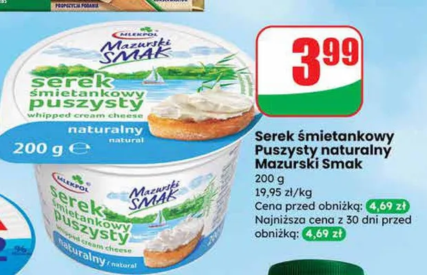 Serek śmietankowy Puszysty naturalny promocja w Dino