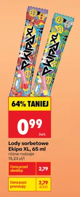 Lody sorbetowe Ekipa XL promocja w Biedronka