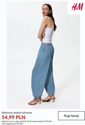 Spodnie dżinsowe baloniaste H&M promocja w H&M