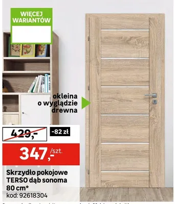 Skrzydło pokojowe terso dąb sonoma 80cm promocja w Leroy Merlin