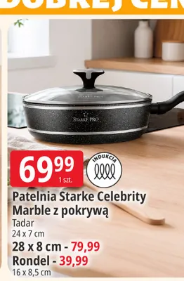 Patelnia Starke Pro Celebrity Marble z pokrywą 24x7 cm promocja w Leclerc