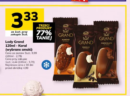 Lody Grand Vanilla Koral promocja w Hitpol