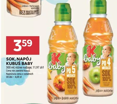 Sok napój Kubuś Baby promocja w Stokrotka