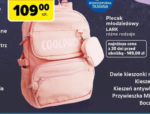 Plecak młodzieżowy CoolPack Lark promocja w Carrefour