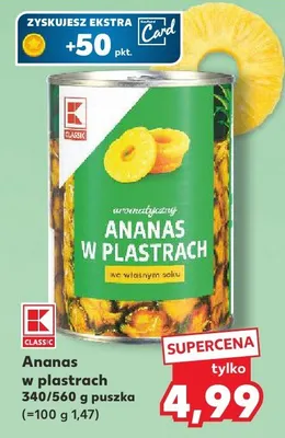 Ananas w plastrach promocja w Kaufland