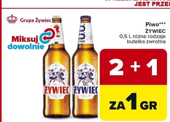 Piwo różne rodzaje butelka zwrotna promocja w Carrefour Market