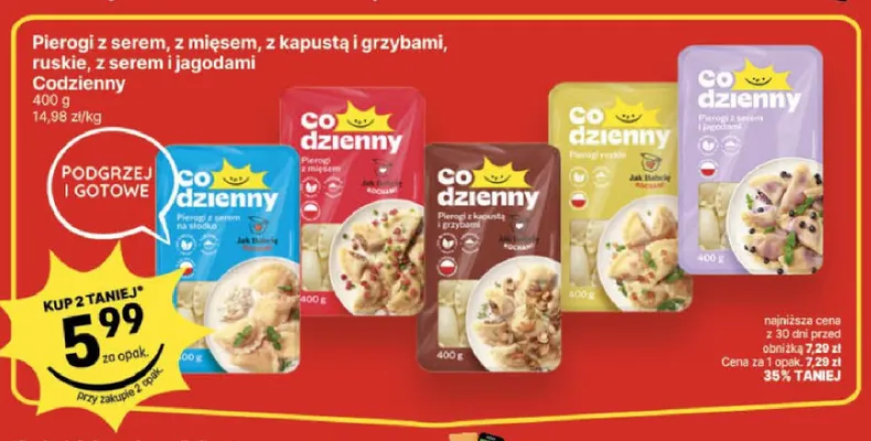 Pierogi ruskie Codzienny promocja w Delikatesy Centrum