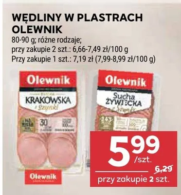 Wędliny w plastrach różne rodzaje promocja w Stokrotka