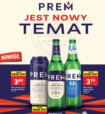Piwo Prem 5,5%, puszka promocja w Biedronka