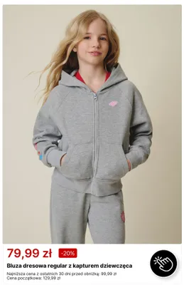 Bluza dresowa regular z kapturem dziewczęca 4F promocja w 4F