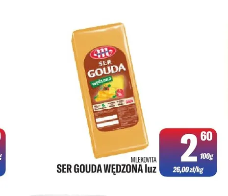 Ser Gouda wędzona luz Mlekovita promocja w Tomi Markt
