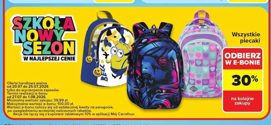 Plecak szkolny CoolPack promocja w Carrefour