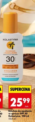 Emulsja do opalania w sprayu SPF 30 Kolastyna ochrona 4D promocja w Biedronka