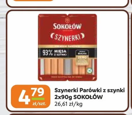 Szynerki Parówki z szynki Sokołów 2-pak promocja w Gama
