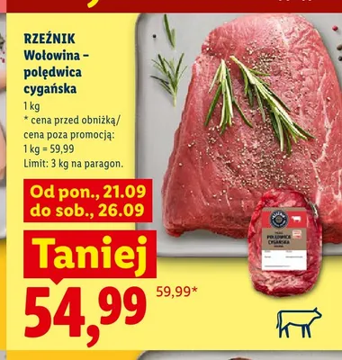 Wołowina polędwica cygańska Rzeźnik promocja w Lidl