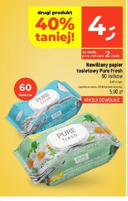 Nawilżany papier toaletowy Pure Fresh rumiankowy promocja w Dealz