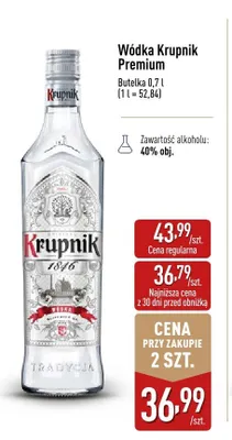 Wódka Krupnik Premium promocja w Aldi