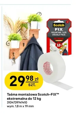 Taśma montażowa Scotch-FIX ekstremalna do 12 kg 1,8mx19 mm promocja w Castorama