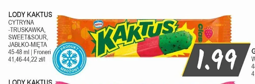 Lody Kaktus Sweet&Sour promocja w Słoneczko