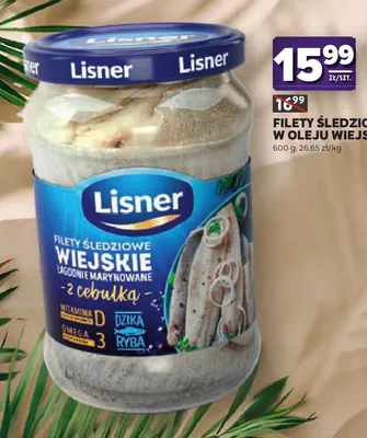 Filety śledziowe w oleju Wiejskie Lisner z cebulką promocja w Stokrotka