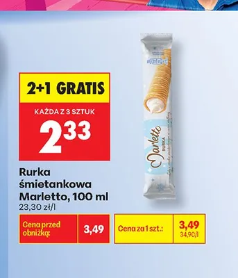 Rurka śmietankowa Marletto promocja w Biedronka