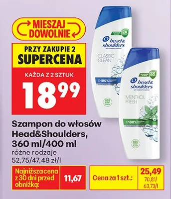 Szampon do włosów Classic Clean, różne rodzaje promocja w Biedronka