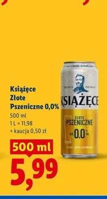 Piwo bezalkoholowe Książęce Złote Pszeniczne promocja w Lidl